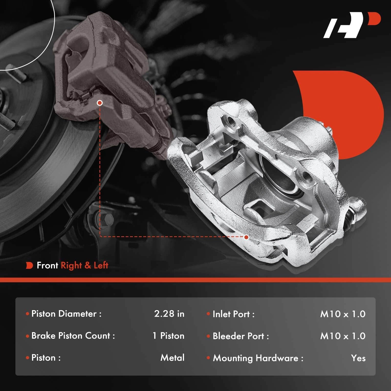 Pair Front Disc Brake Calipers for Nissan Sentra (2000-2006)