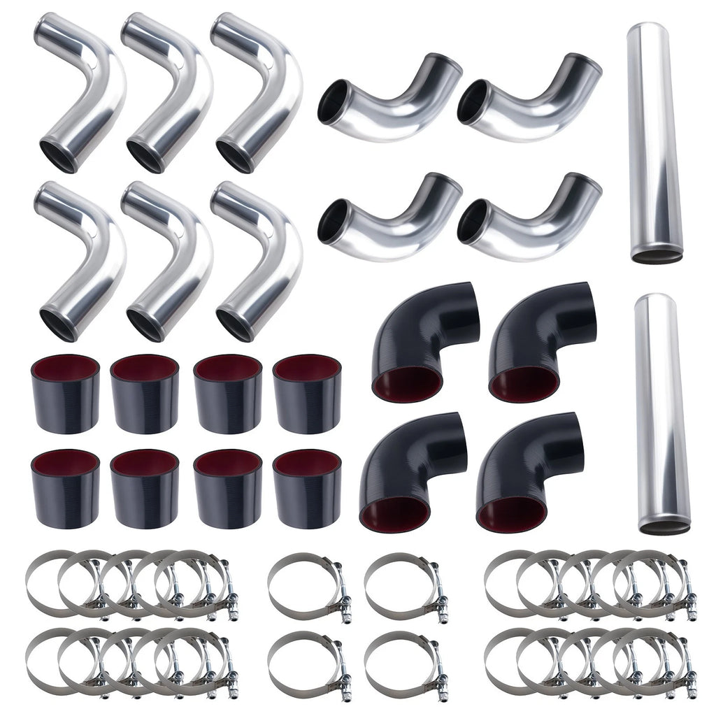 12PCS 3 Inch Intercooler Piping Kit for Universal Aluminum (All Years)