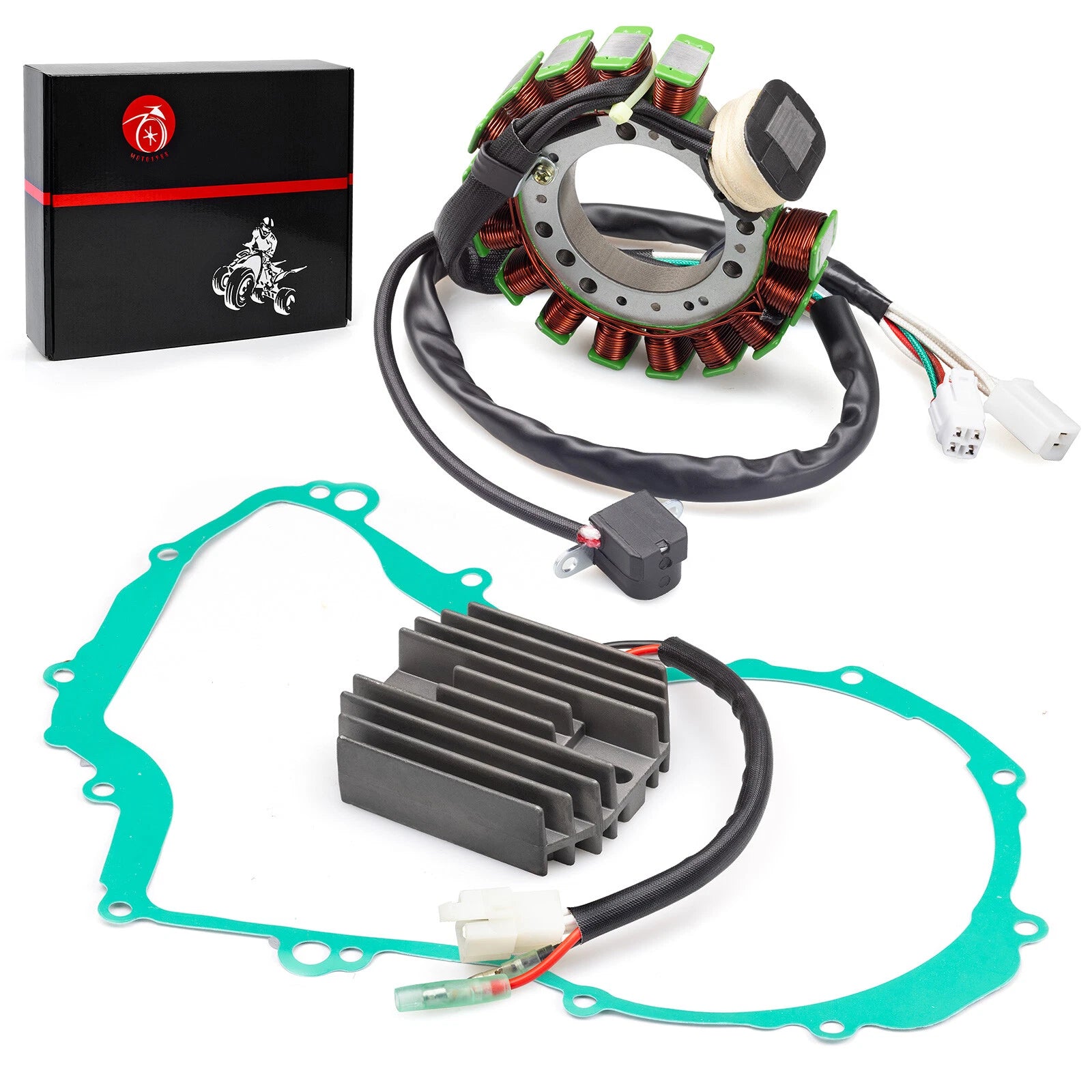 Magneto Stator + Voltage Rectifier + Gasket for Yamaha YFM350 Wolverine (1997–2001)