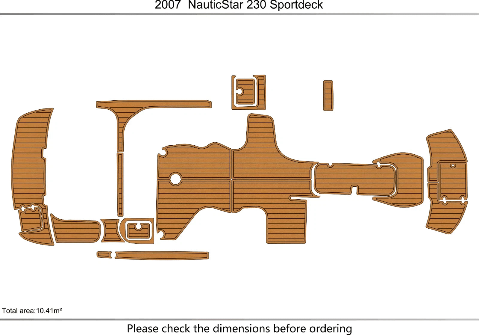 EVA Pad for NauticStar 230 Sportdeck (2007) Teak Deck Floor