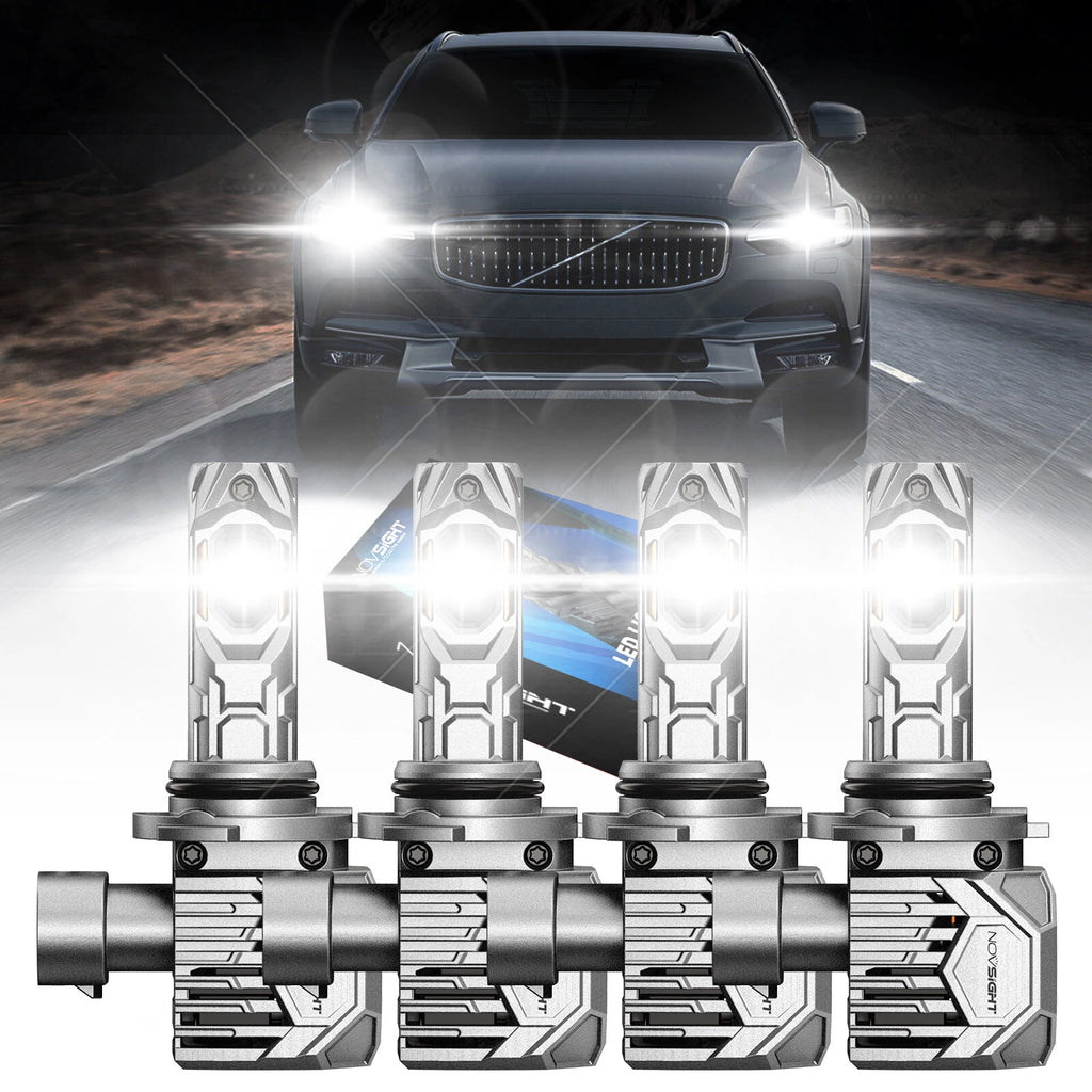 Set of 4 LED Headlight Bulbs 9005 9006 for Direct Fit (6500K)