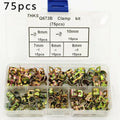 75pcs Motorcycle Spring Clamps Fuel Hose Clip Kit Assortment
