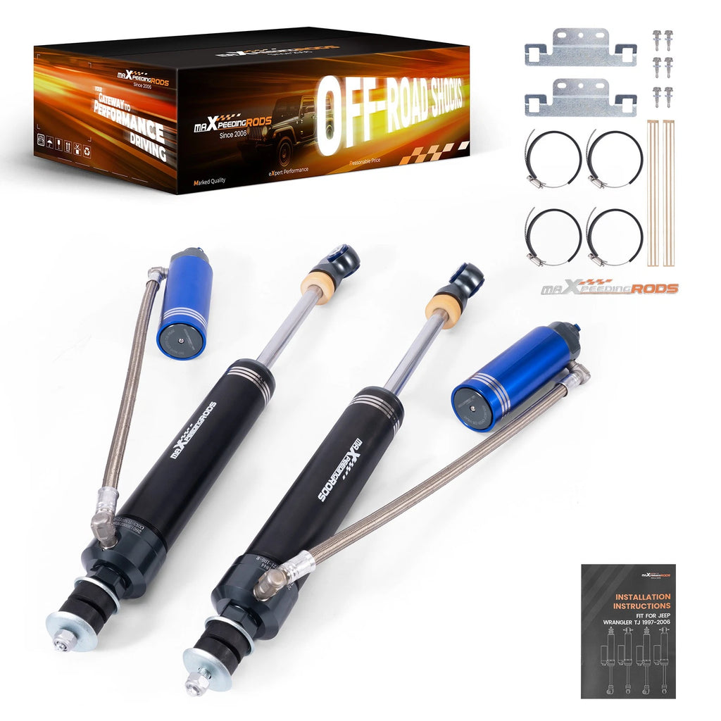 Dual-Damper Adjustable Rear Remote Reservoir Shocks Kit for Toyota Tundra (2007–2021)