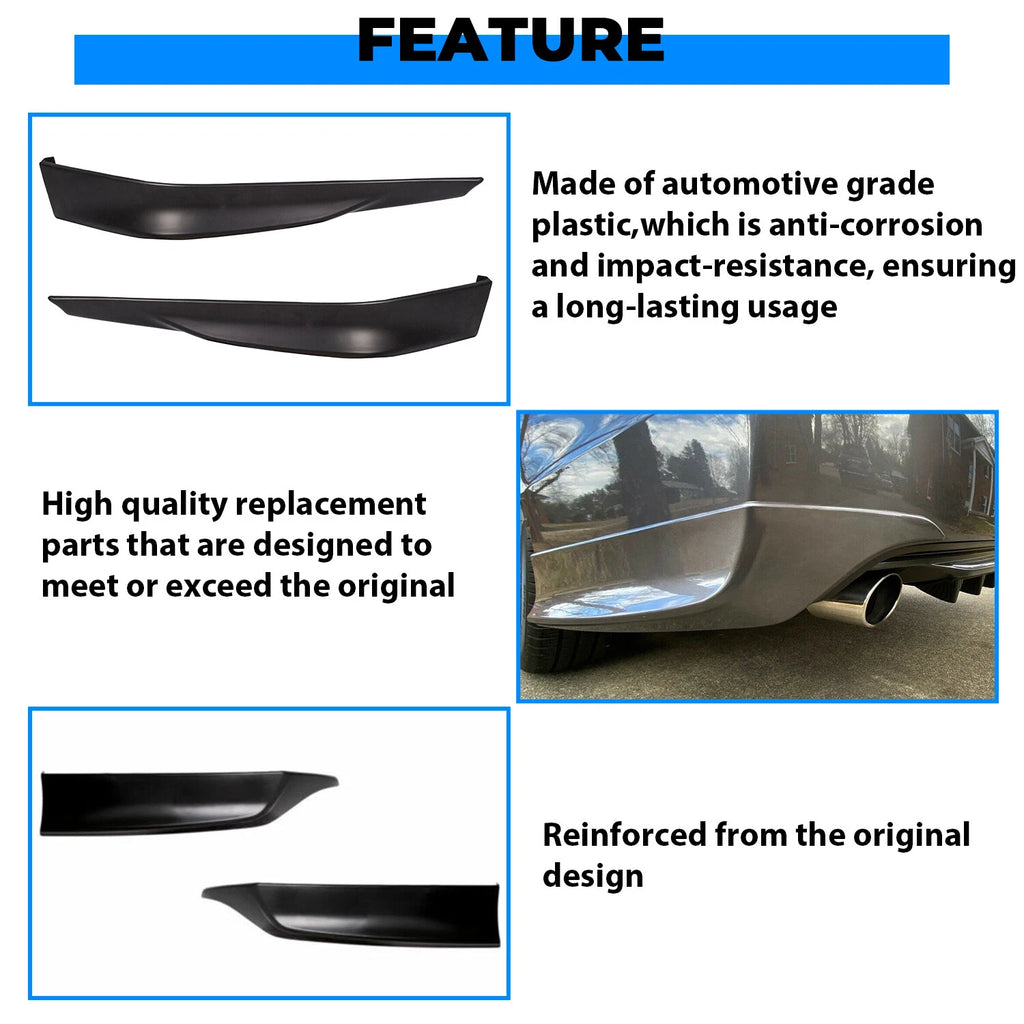 Matte Black Front and Rear Bumper Spoiler Lip for Honda Accord (2013–2015)