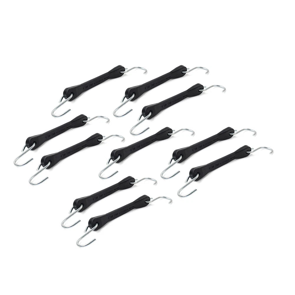 Set of 4 6" Heavy Duty Rubber Tarp Straps Tie Down Bungee Cords with Hooks