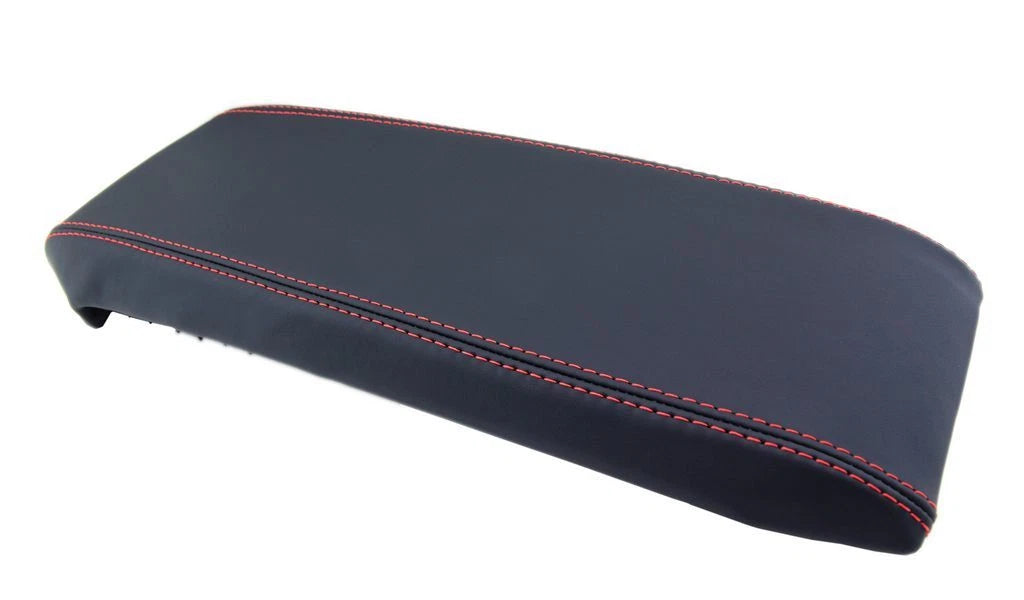 Leather Synthetic Console Armrest Cover for Chevy Equinox (2010–2017) Red Stitch