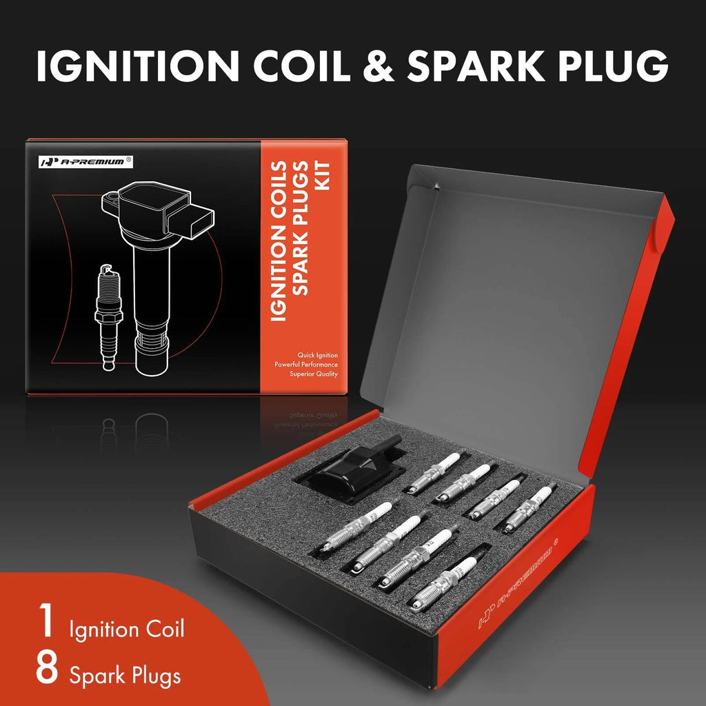 1x Ignition Coil & 8x Iridium Spark Plugs for Chevy Impala (2000-2020)