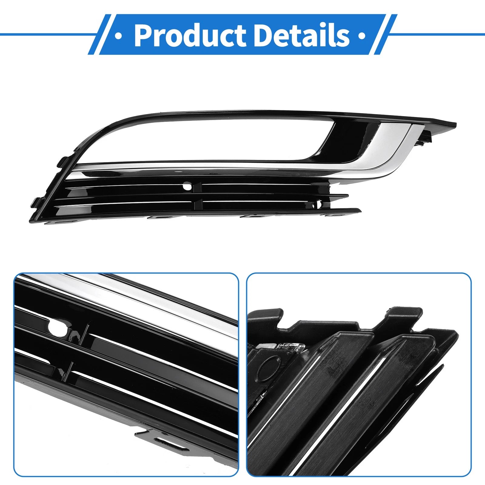 1 Pc Fog Light Grill for Volkswagen CC (2013–2016) Black