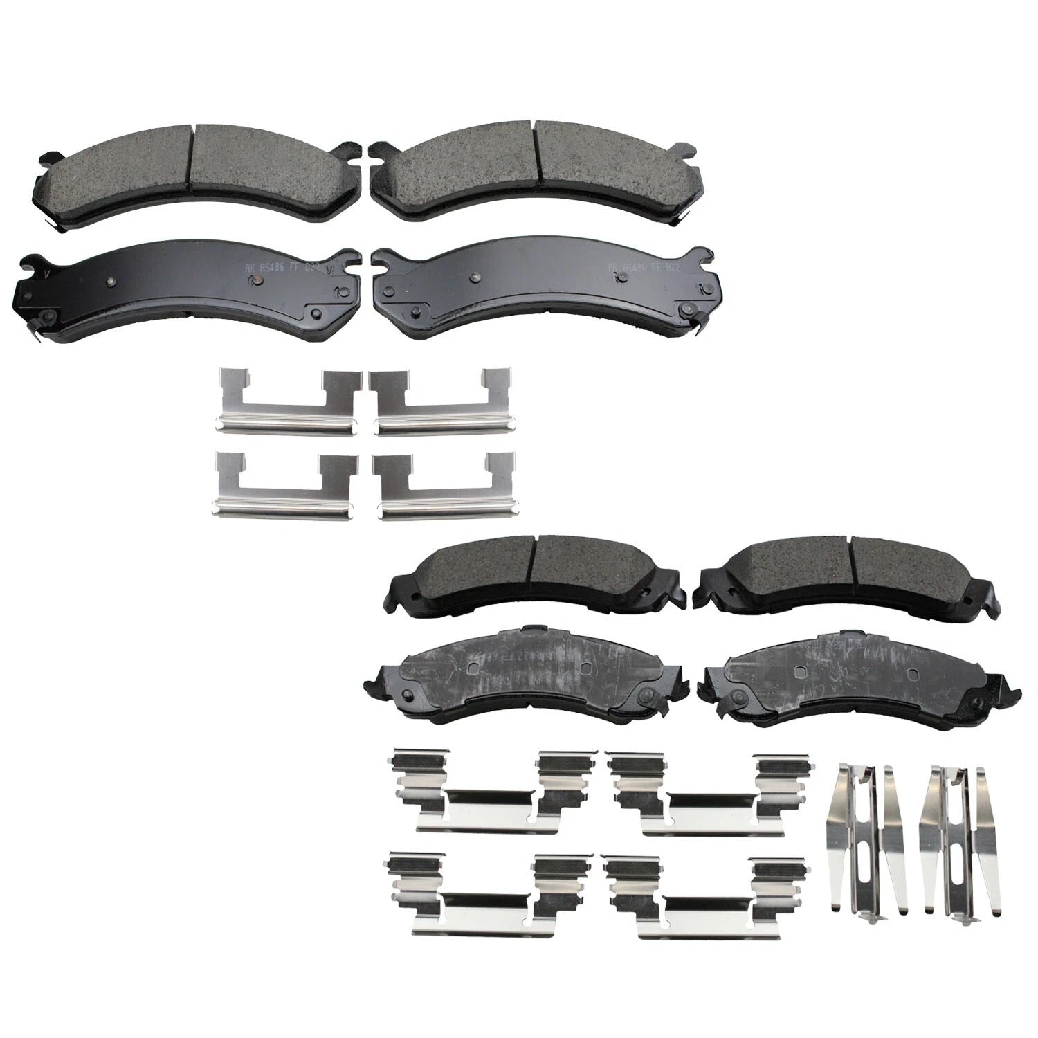 Set of 4 Akebono ProACT Ceramic Disc Brake Pads for Silverado Sierra 1500 (2014–2018)