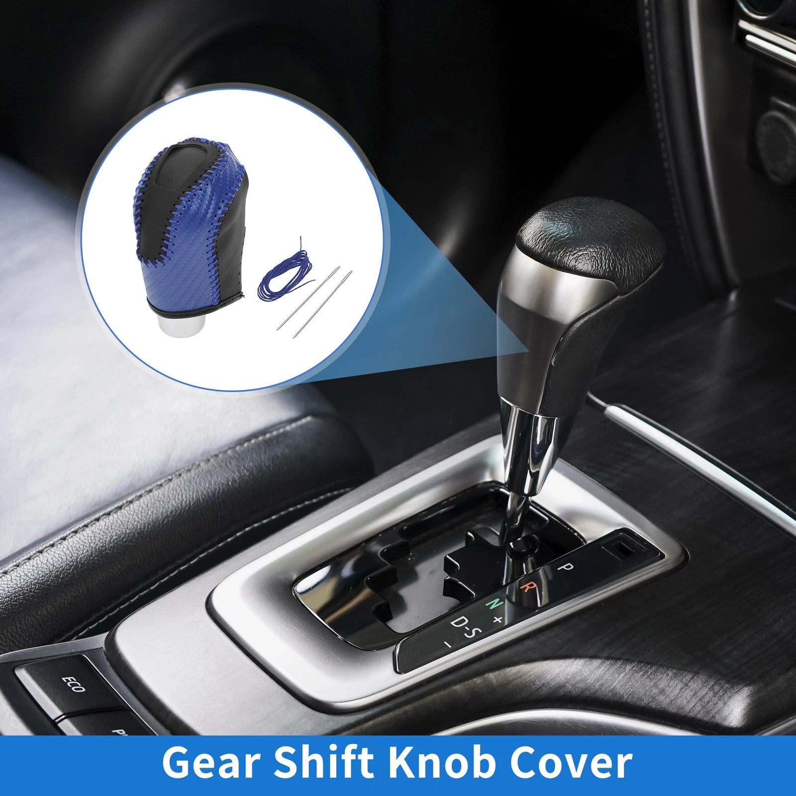 Gear Shift Knob Cover for Volkswagen Taos (2022–2023) Blue Carbon Fiber