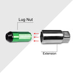 Set of 20 Green Aluminum Wheel Lug Nuts M12X1.5 23mm OD 53mm Tall