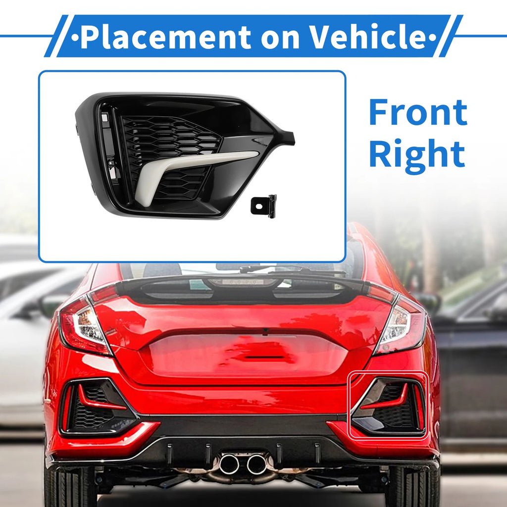 Rear Right Fog Light Grill No. 71513TGGA50ZB for Honda Civic Hatchback (2020–2021)