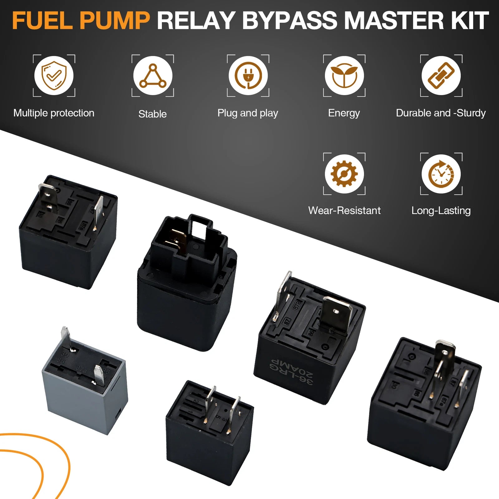 Fuel Pump Relay Bypass Switch Tester Kit for Audi BMW VW (9036, 9037, 9038)