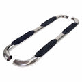 Polished 4in Steel Oval Bent w/Pads Step Nerf Bar for 2009-19 Dodge Ram Crew Cab