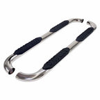 Polished 4in Steel Oval Bent w/Pads Step Nerf Bar for 2009-19 Dodge Ram Crew Cab