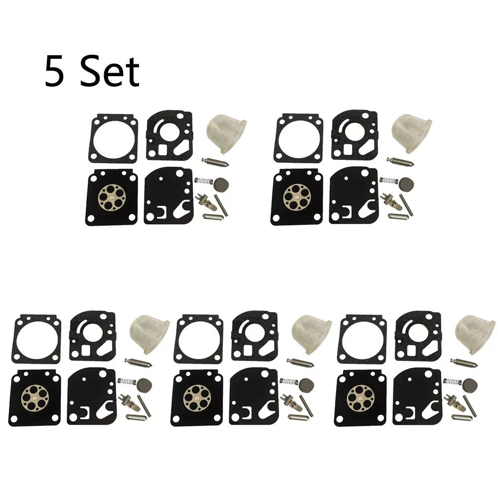 Set of 5 Carburetor Gasket Kits for Zama RB-115 C1U-W18 C1U-W18A C1U-W24