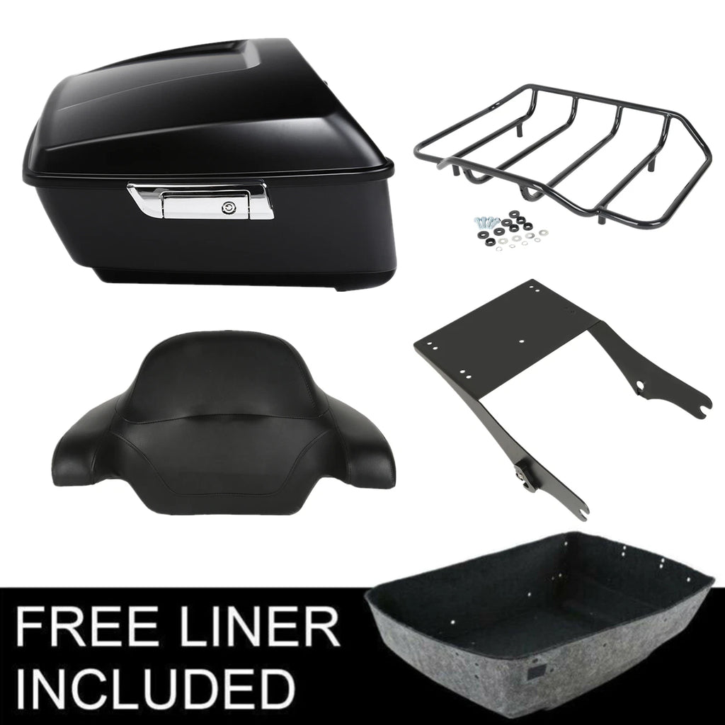 Matte King Trunk Backrest Mount Rack for Harley Touring Road King (1997–2008)