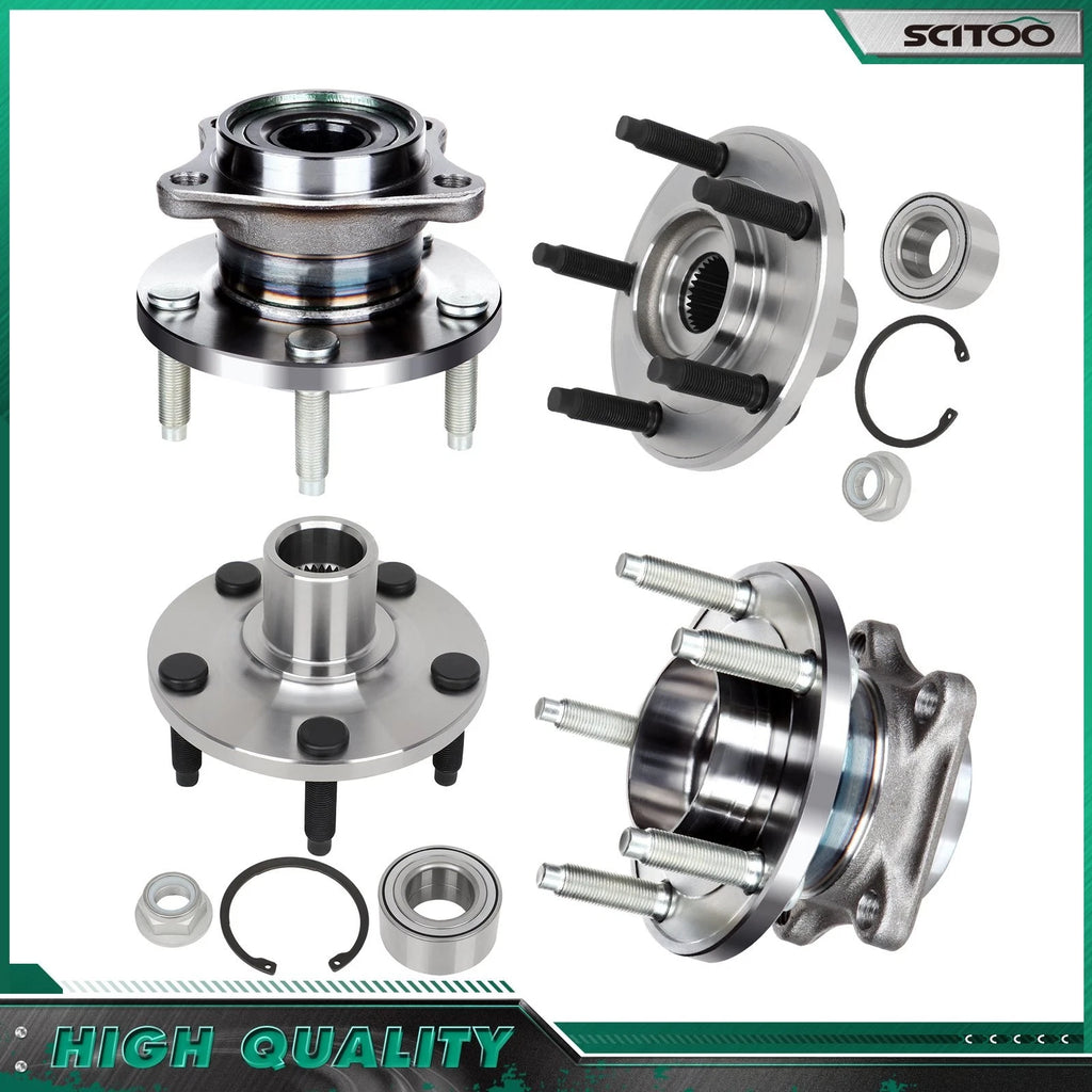 Set of 4 Front Rear Wheel Bearing Hub AWD for Ford Edge Lincoln MKX (2007–2010)