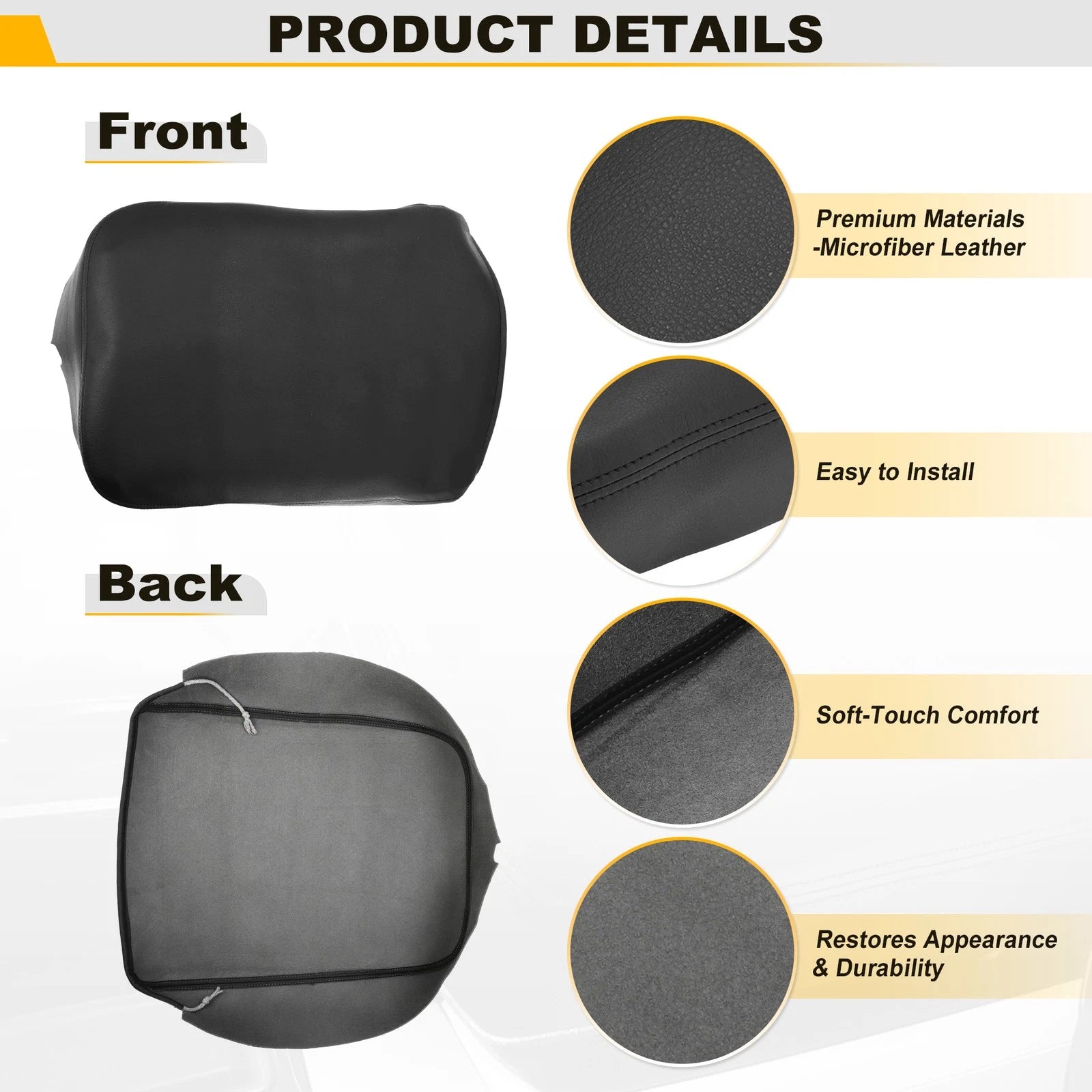 Leather Console Lid Armrest Cover for Dodge Ram 1500 2500 3500 (2009–2012)