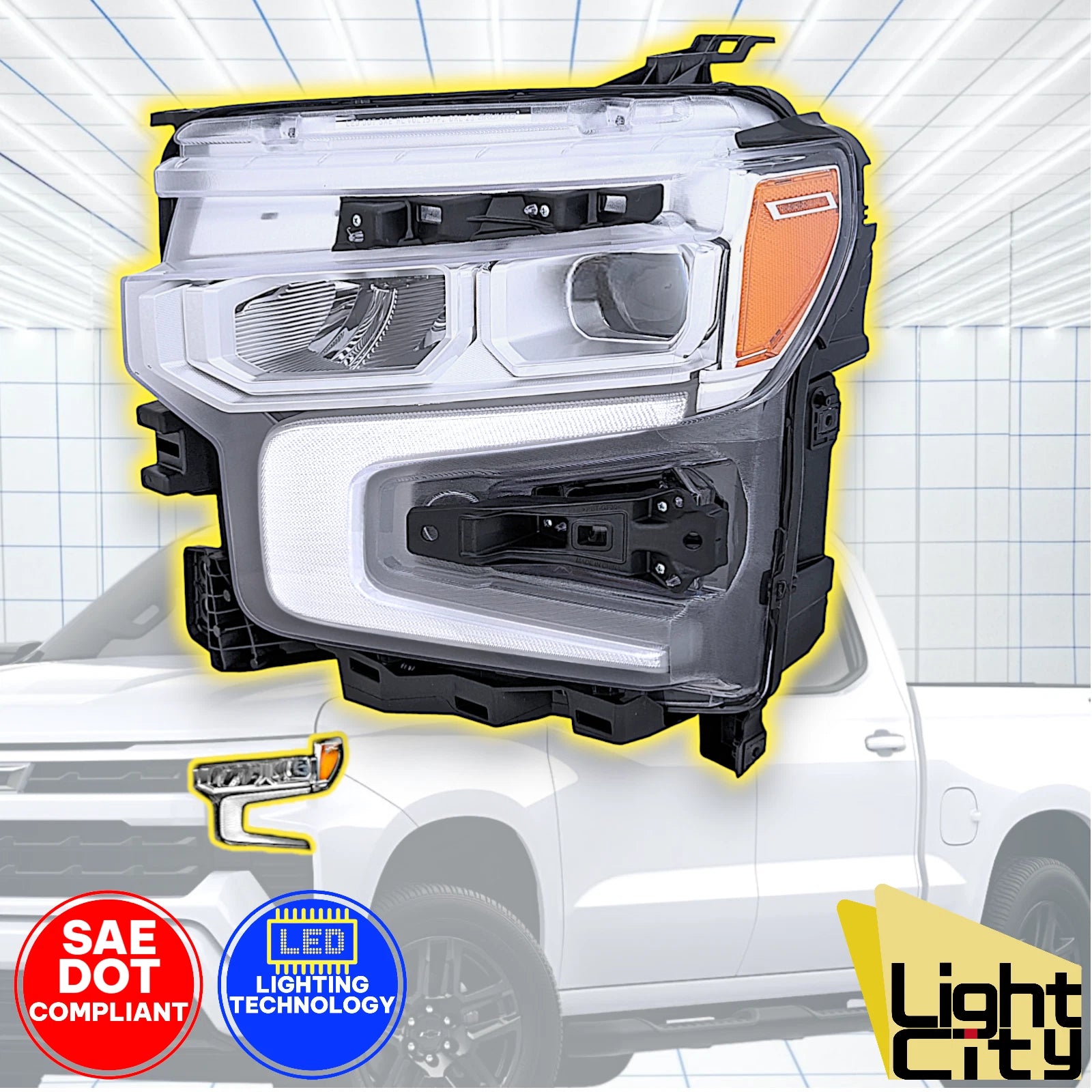 Full LED Headlight LH for Chevy Silverado 1500 LTZ RST (2022–2026)