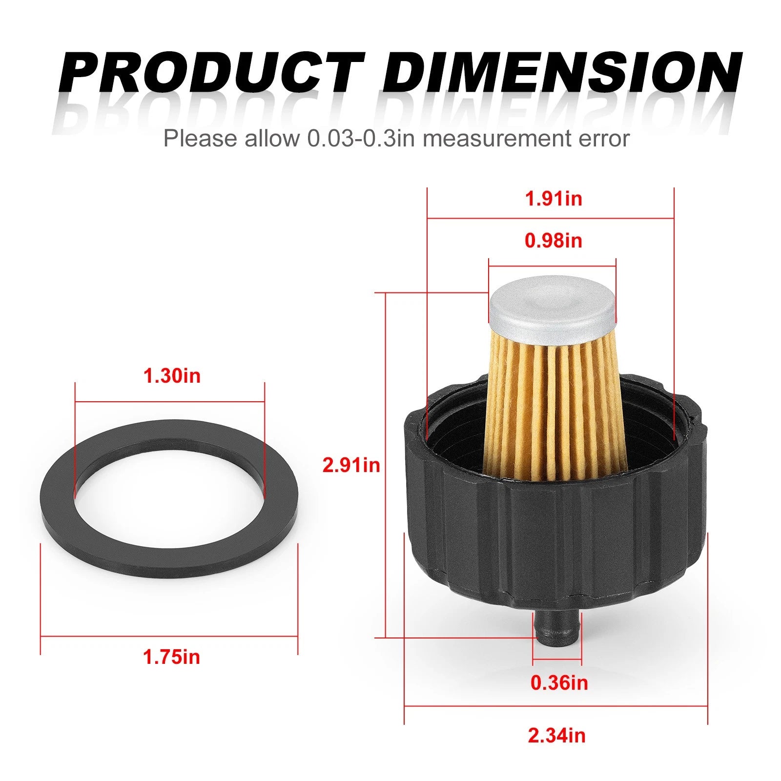 Fuel Filter and Gasket for Yamaha Golf Cart G2 G2-A G2A (1985–1991)