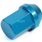 Set of 20 Closed End M12x1.5 35mm Tall Sky Blue Aluminum Lug Nuts + Adapter