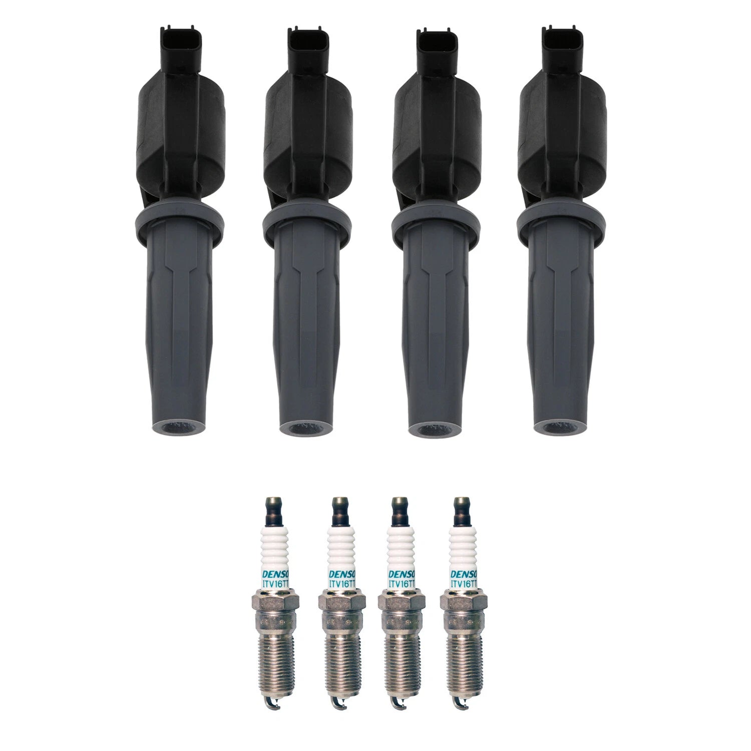 Set of 4 Ignition Coils & 4 Iridium TT Spark Plugs for C-Max MKZ Milan