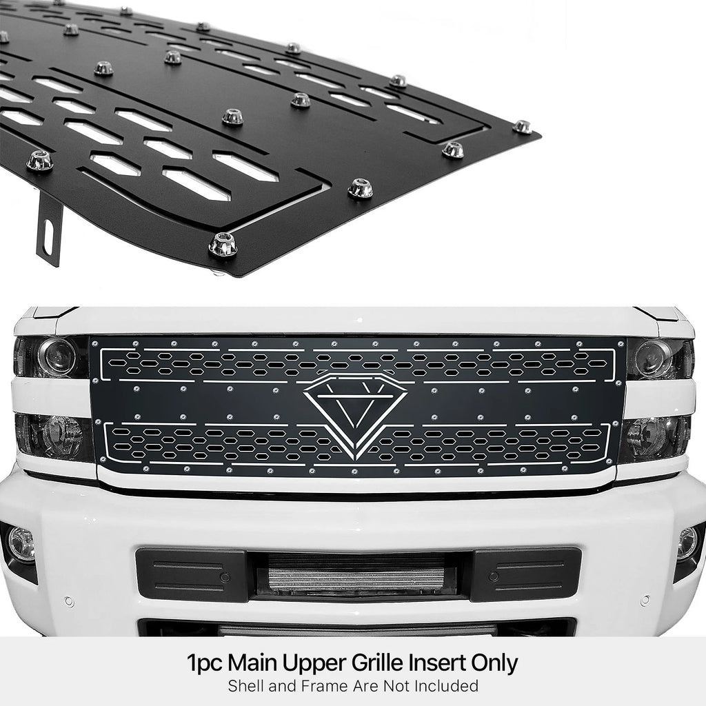 Stainless Black Sheet Grille for Chevy Silverado 2500/3500 (2015-2019)