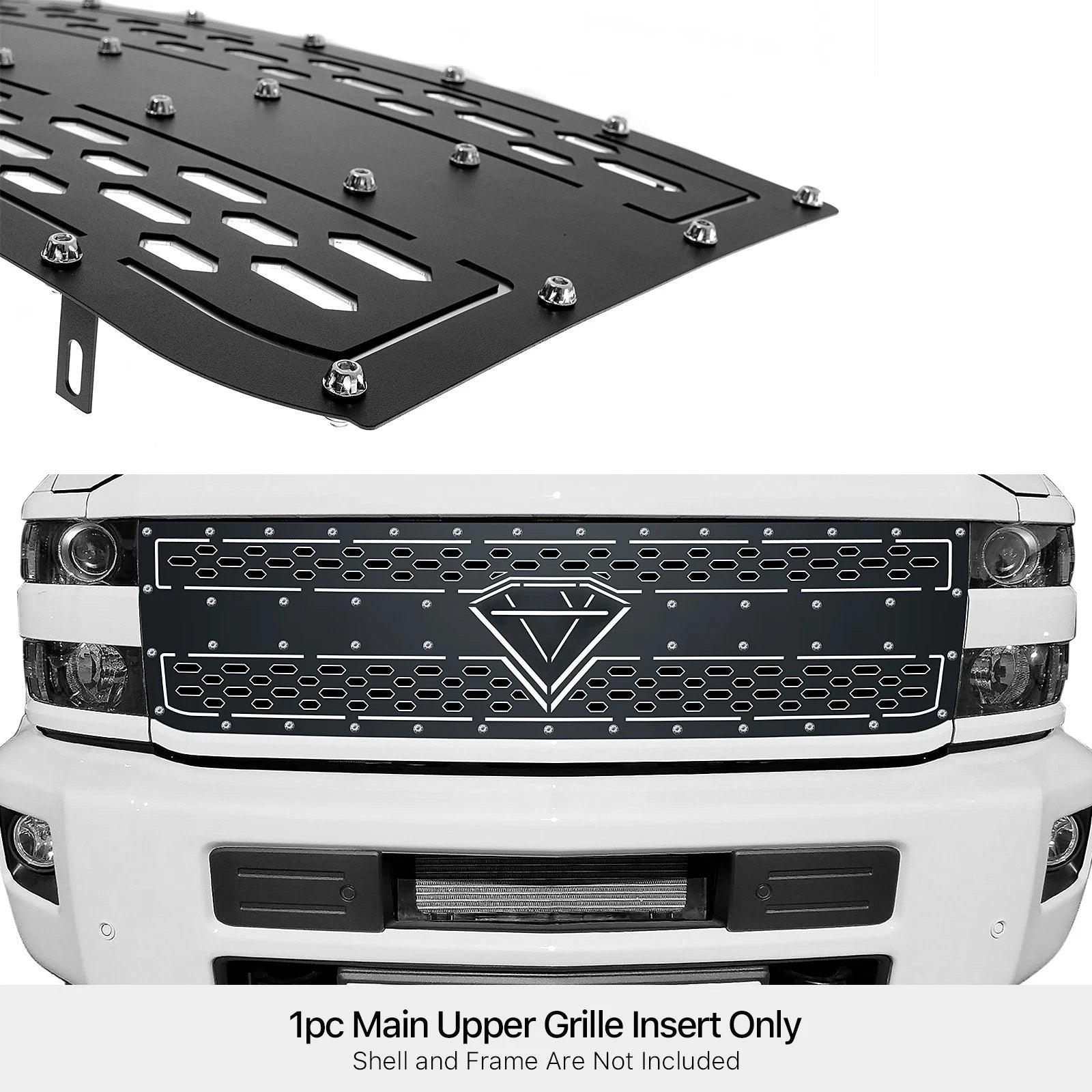Stainless Black Sheet Grille for Chevy Silverado 2500/3500 (2015-2019)