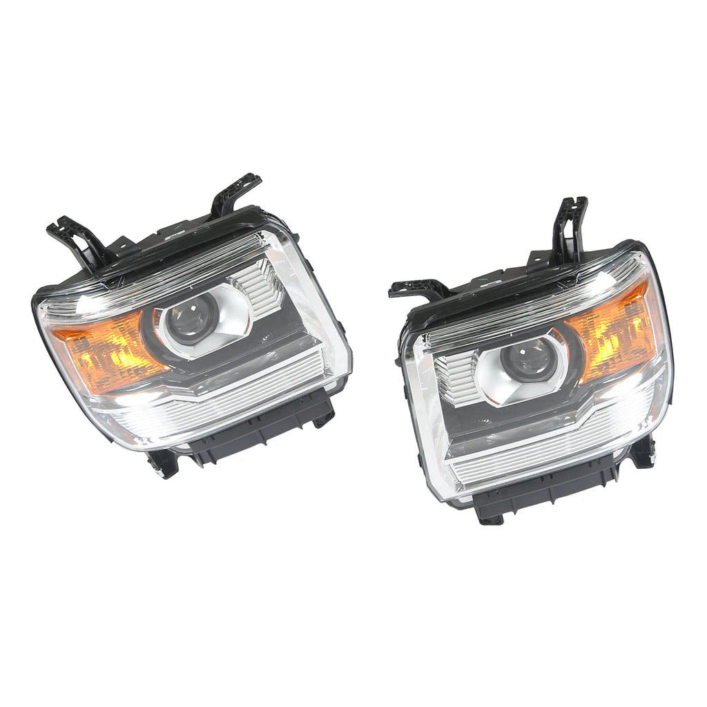 L R Halogen Headlights for GMC Sierra 1500 2014–2018, 2500HD 3500HD 2015–2019