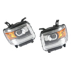 L R Halogen Headlights for GMC Sierra 1500 2014–2018, 2500HD 3500HD 2015–2019