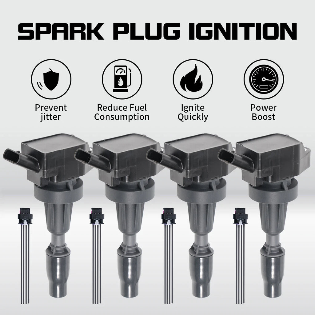 Set of 4 Ignition Coils & Connect Wires for Hyundai Tucson (2016–2018)