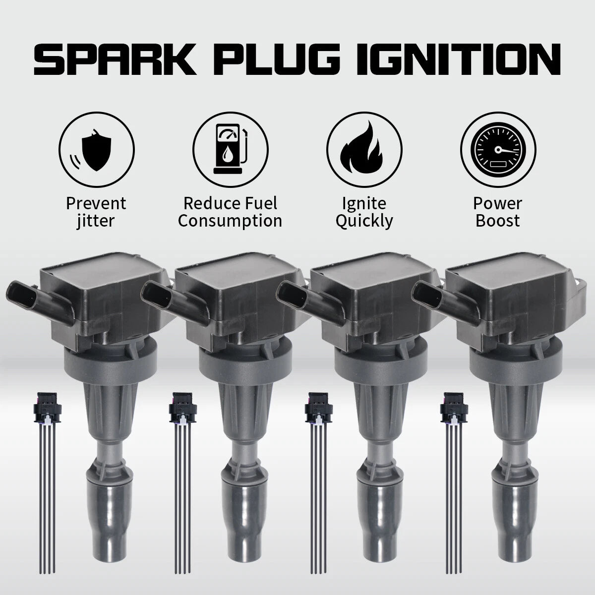 Set of 4 Ignition Coils & Connect Wires for Hyundai Tucson (2016–2018)