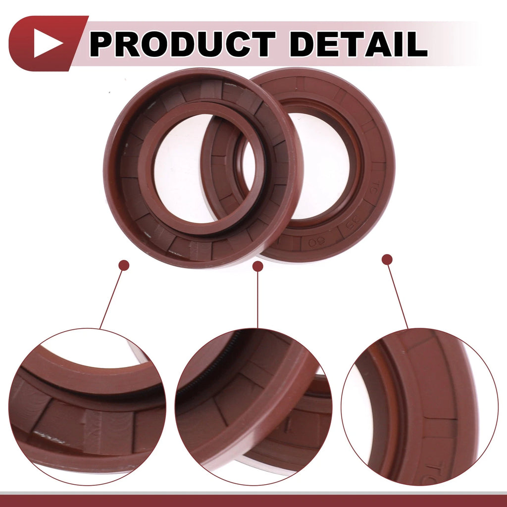 2X Oil Seal Rotary Shaft Seal for Various Models (35x60x12mm) FKM Rubber