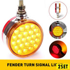4x 4" Round LED Pedestal Fender Brake Turn Signal Light for