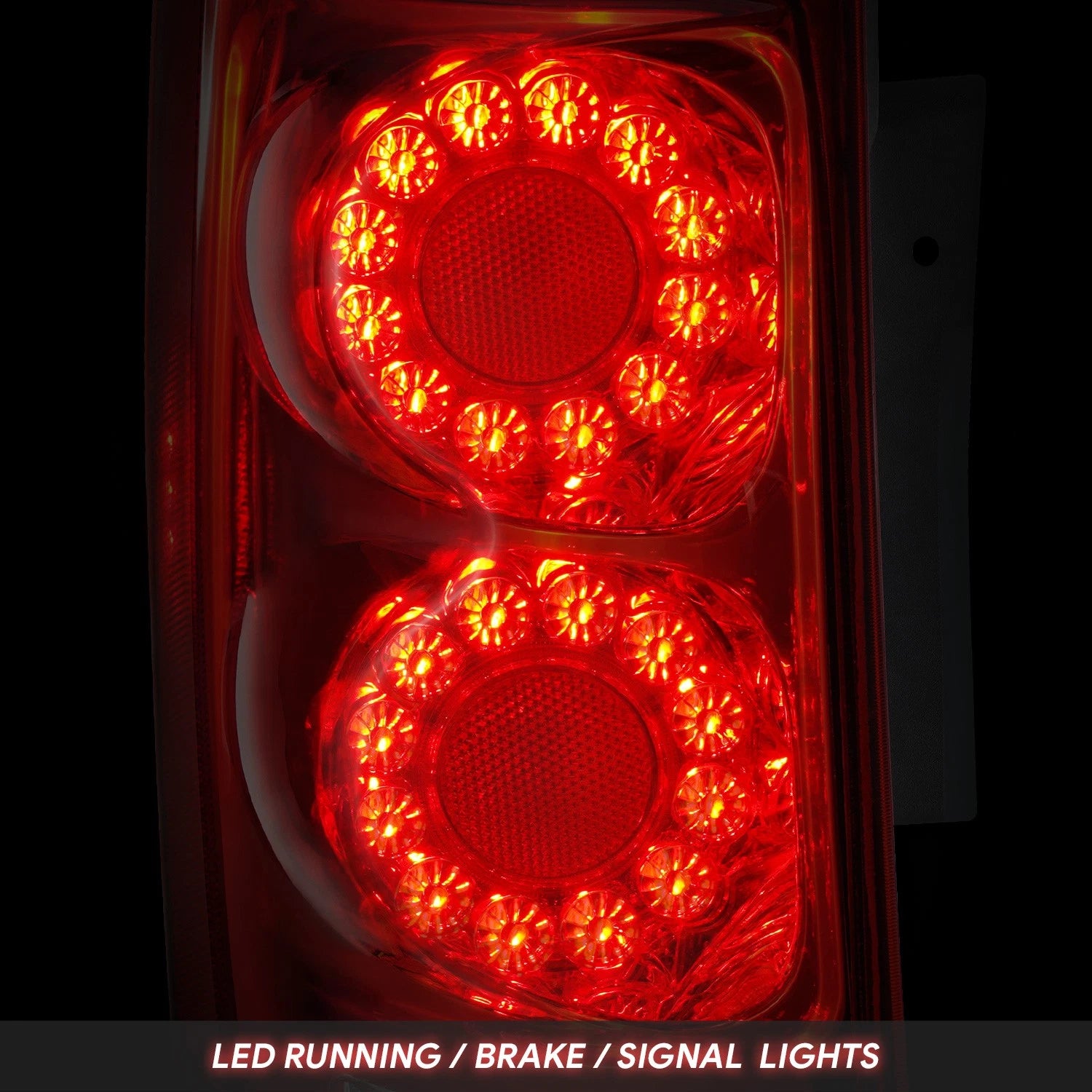 Chrome Housing Red Lens Tail Lights for Dodge Grand Caravan (2011–2020)