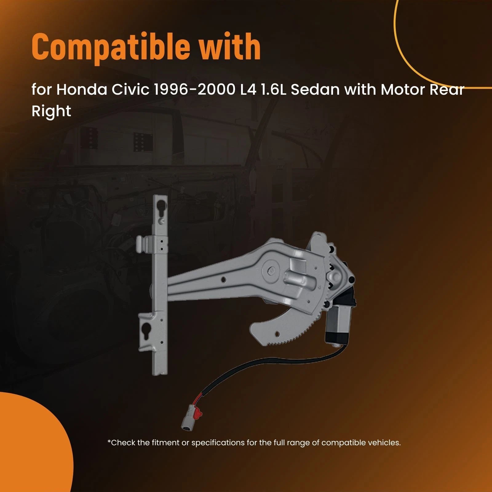 Window Regulator with Motor for Honda Civic (1996-2000) Rear Right
