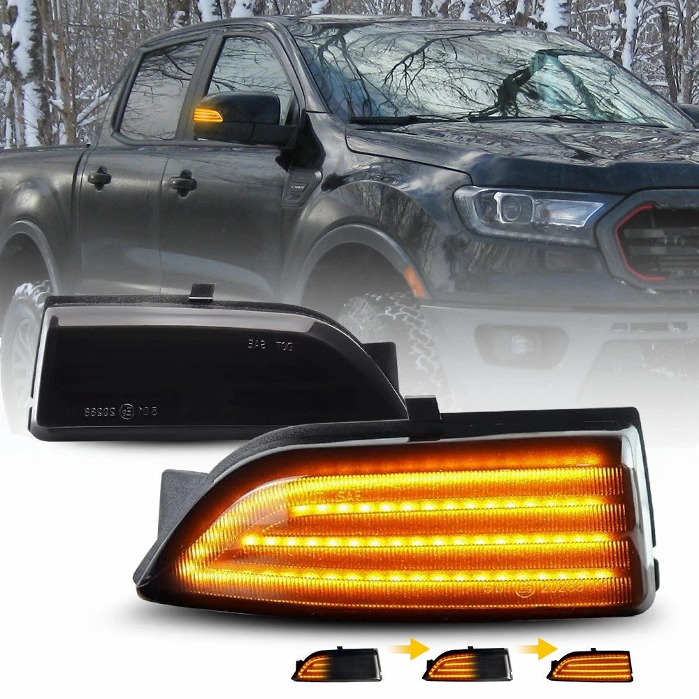 Dynamic Smoke LED Mirror Signal Turn Lights for Ford Ranger (2019–2023)