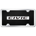 Chrome on Black Acrylic License Plate Kit - Officially Licensed for Honda Civic
