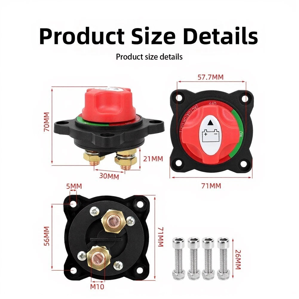 Battery Isolator Switch 300A 12V-48V DC for Marine Automotive RV