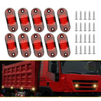 Set of 10 Red LED Turn Signal Marker Lights for Truck Trailer
