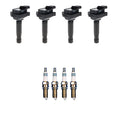 Set of 4 Ignition Coils & Denso Iridium Spark Plugs for Mercedes C250 (2012–2015)