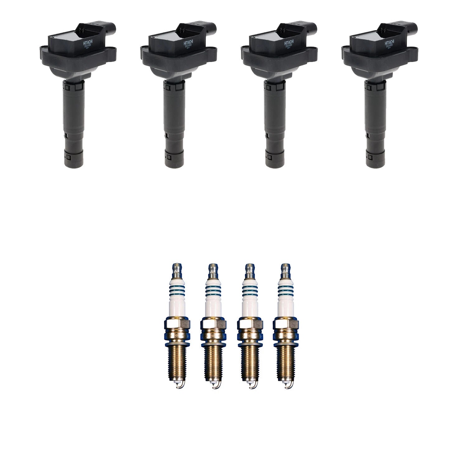 Set of 4 Ignition Coils & Denso Iridium Spark Plugs for Mercedes C250 (2012–2015)