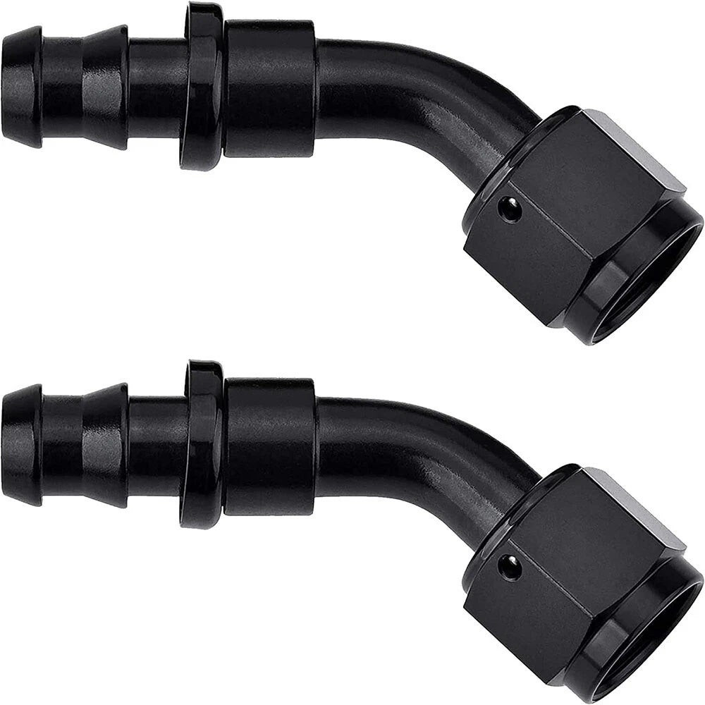 Push Lock Hose Fittings for Rubber Fuel Line 1/2" 8AN 45 Degree (2010–2024)