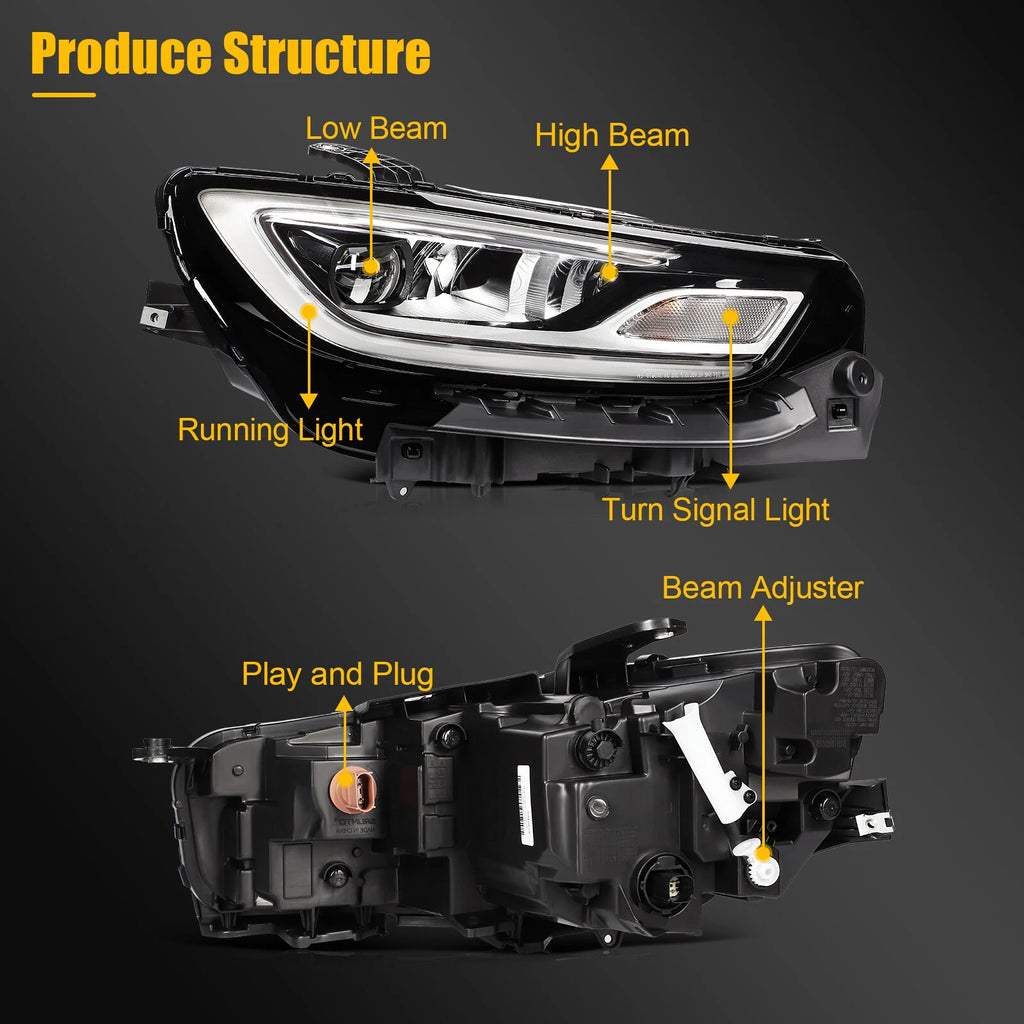 LED Headlight Assembly Pair for Chrysler Pacifica (2021–2024)
