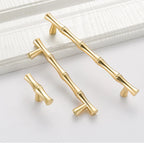 2Pcs Gold T Bar Door Pull Handle for Closet Cupboard Furniture