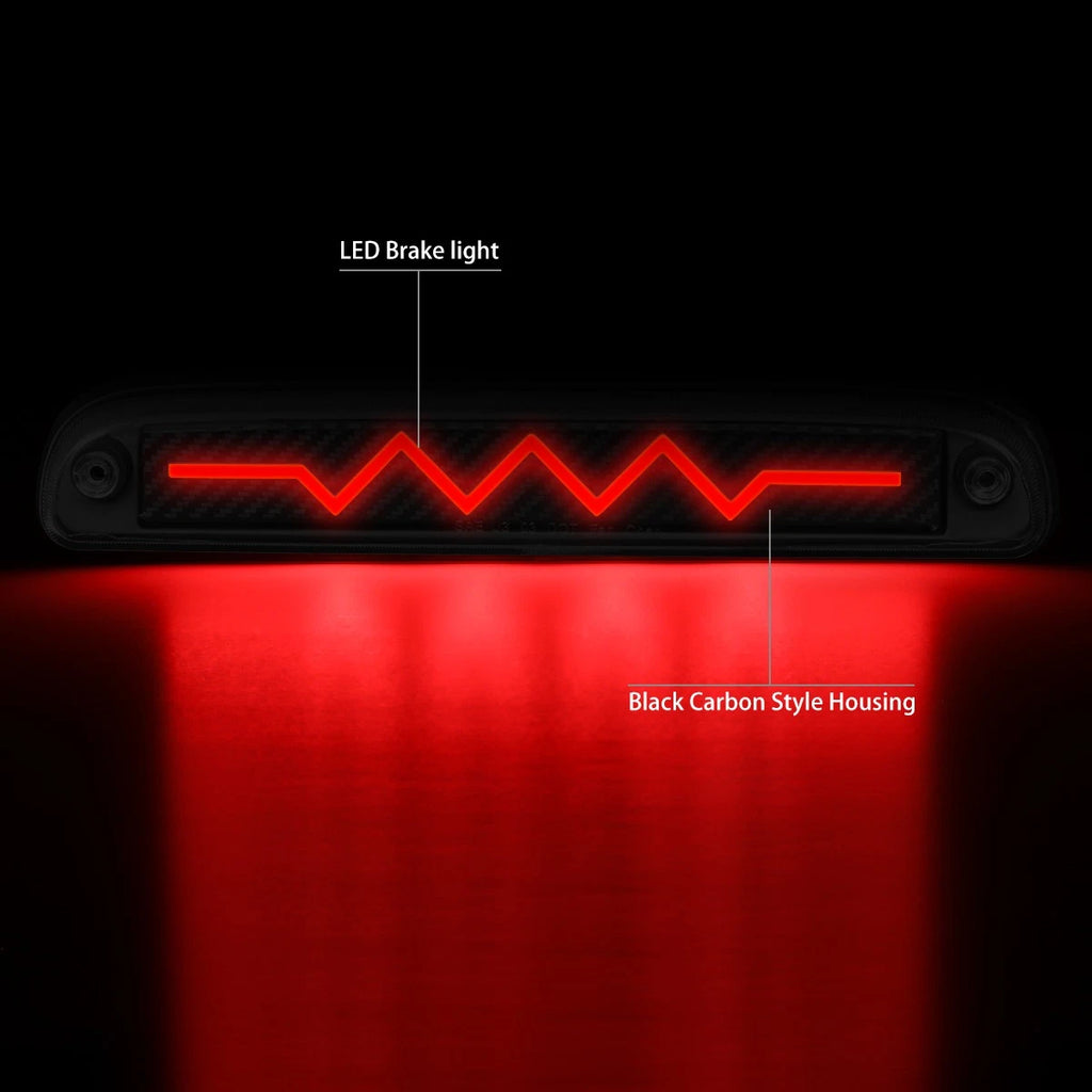 Sequential Heart Rate LED Carbon Third Brake Light for Ford Super Duty (1993–2016)