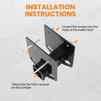 Trailer Hitch Receiver 2 Inch for 4x4" Square Rear (RV Bumper)