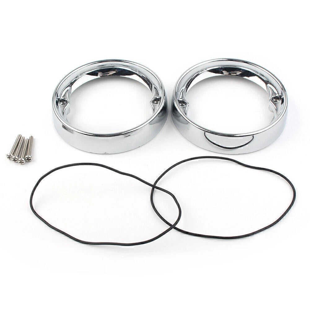 Chrome Visor-Style Turn Signal Bezels for Harley Electra Glide, Road King (1986–2016)