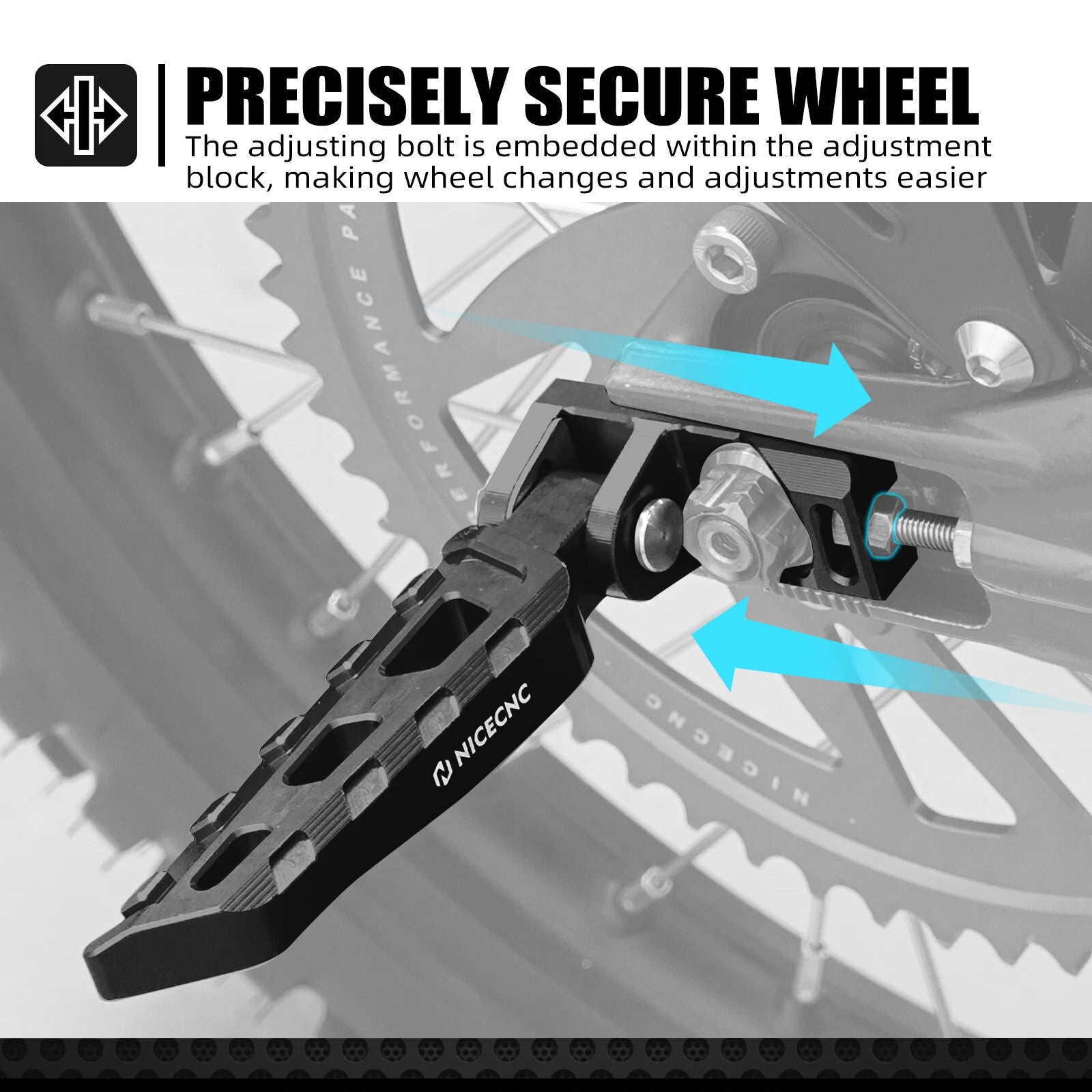 NICECNC Rear Stunt Foot Pegs for Surron Light Bee X S L1E (2019–2023)